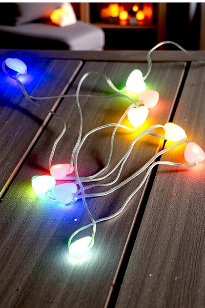 usin شريط إضاءة LED بطول 1.5 متر مع منفذ USB وإضاءة RGB على شكل قلب لتزيين حف...