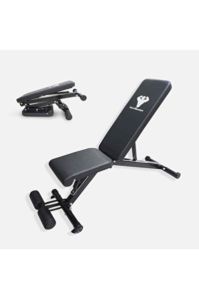 YALLA HomeGym مقعد تمارين قابل للتعديل شديد التحمل، مقعد تمارين قابل للطي بزوايا ميل/استواء/انحدار