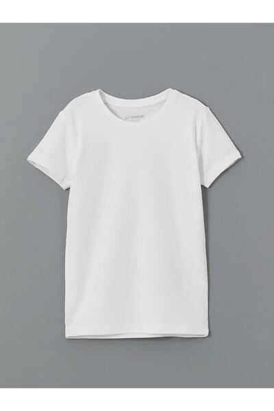 LC Waikiki White Crew Neck Short Sleeve Boys Undershirt (S5)