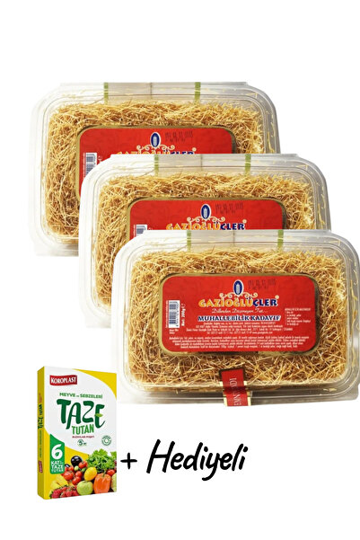 KMS HOME Gazioğlüçler Muhallebilik Kadayıf 200 Gr X 3 Adet