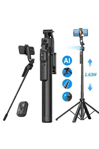GIMBAL SELFIE STICK TRİPORT L08 Stick selfie 360° cu trepied