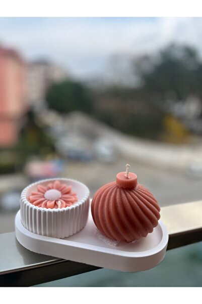 Dekoratif mum seti - Gül kurusu