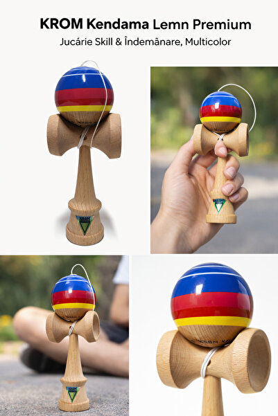 Kendama KROM –Kendama Jucărie Skill & Îndemânare, Multicolor