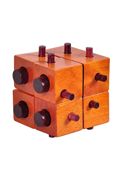 Exe 1 adet Küp, Kare Çupuklu IQ zeka oyunu kilit Çözme ahşap oyuncaklar 7cm e...