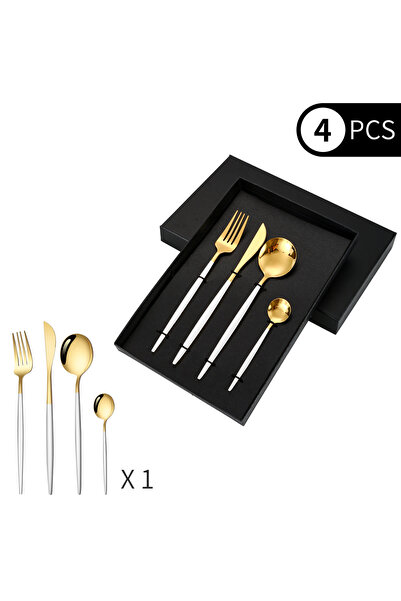 Partenya Premium Stainless Steel 4-Piece Cutlery Set – Tableware Set for 1 Pe...