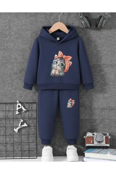 Nice Clothes Παιδικό Σετ Φόρμας με Κουκούλα UNISEX CUTE CAT
