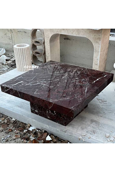 adomarmarblehandmadeandluxury Kırmızı Vişne Mermer Orta Sehpa, Rosso Levanto ...