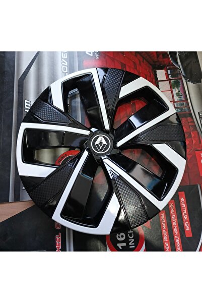 Universal Renault Megane/Fluence Uyumlu 15 inç Beyaz Çıtalı Jant Kapağı 4'lü Takım Amblem Hediyeli
