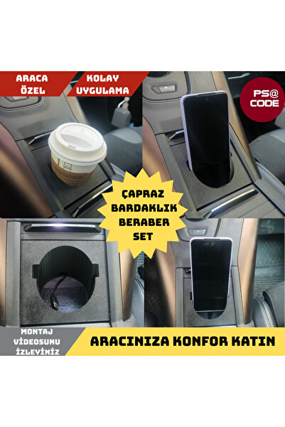 psa code 2019-2026 Peugeot Rifter-Berlingo-Combo-Doblo uyumlu Orta Konsol Bardaklık ve Çapraz Bardaklık Set