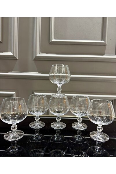 Vakıf home Bohemia Kristal Sade Ayaklı Kahve Yanı Su Bardağı Optikli