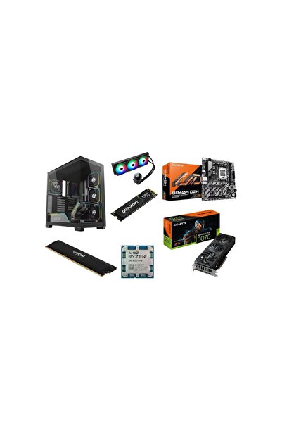 RAMTECH BİLGİSAYAR RMT2112 Ryzen 7 7700 Rtx 5070 32GB Ram 1TB M2 B840 Anakart 360MM Sıvı Soğutma 750w 80+ Psu Akvaryum