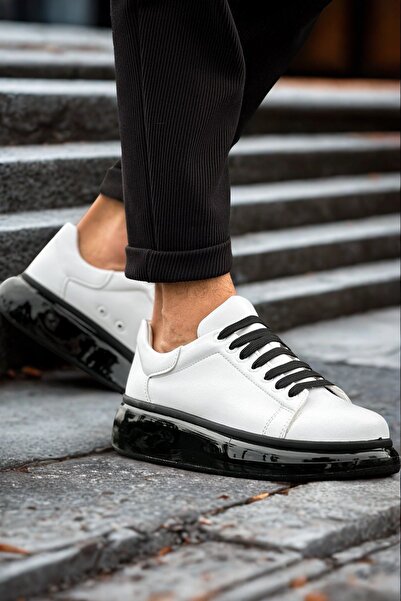 DERİJE Men's White/Black Sports Shoes Mn295