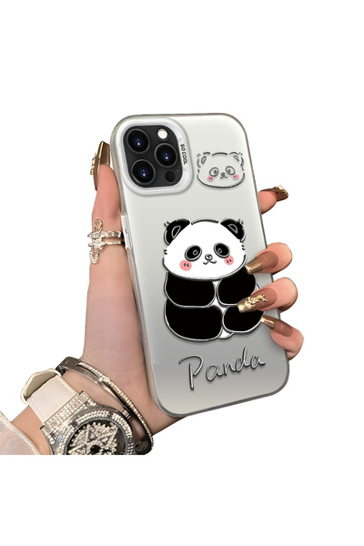 ucuc غطاء سيليكون متوافق مع آيفون 16 برو بنمط الباندا اللطيف، حافظة مقاومة لل...