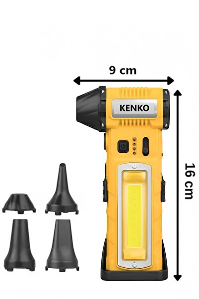 Kenko Led Işıklı Şarjlı Sarı Jet Turbo Fan Yaprak Üfleme Araba Kurutma Mangal...