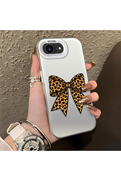 ucuc غطاء حماية متين متوافق مع آيفون 16e مصنوع من السيليكون مع تصميم الفهد وا...