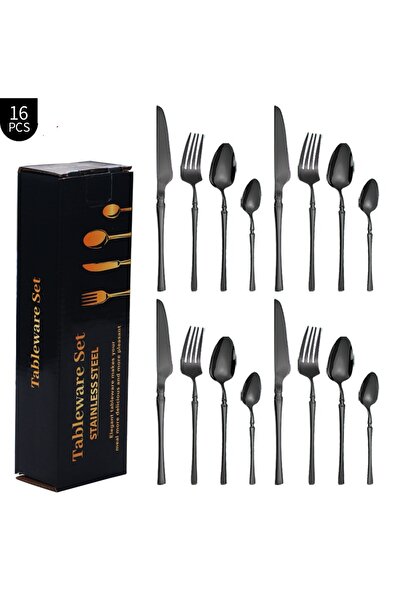 Partenya Premium Paslanmaz Çelik 16 Parça Çatal Kaşık Bıçak Takımı – 4 Kişili...