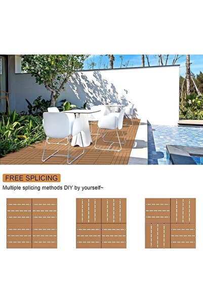 genric OneDcor 1 Pcs Plastic Interlocking Deck Tiles 12"x12" – Waterproof Outdoor Patio Flooring