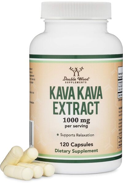 Double Wood Supplements Kava Kava Capsules 1,000mg per Serving, 120 Count (Hi...