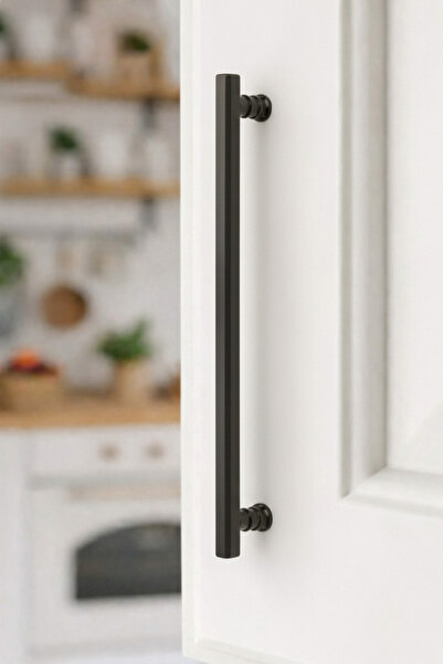 BERFİNO 5'li Mat Siyah Kulp 224 mm – Modern & Minimal Mobilya Dolap Kulpu (5’...