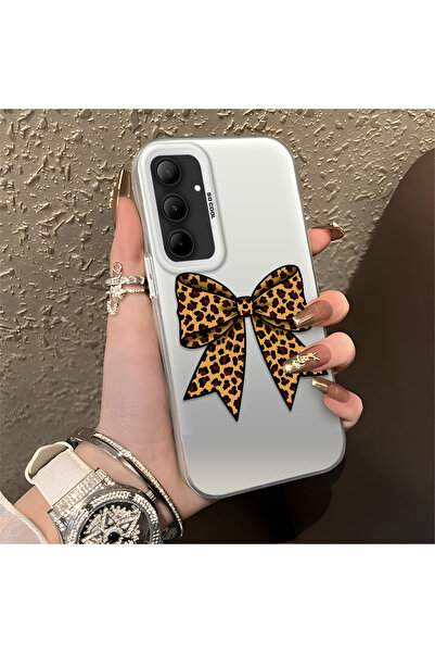 ucuc حافظة سيليكون متينة متوافقة مع هاتف سامسونج جالاكسي A35 مع تصميم الفهد و...