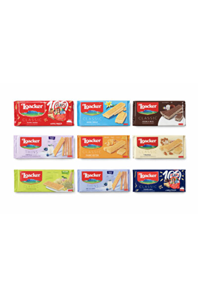 Loacker Napolitane asortate – Clasice și subțiri (9 bucăți)