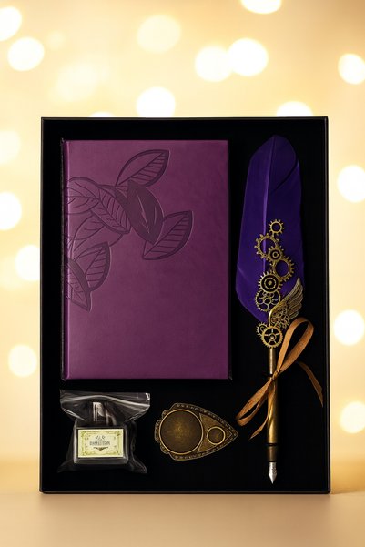 misslale esans Tüylü divit kalem ve defter set