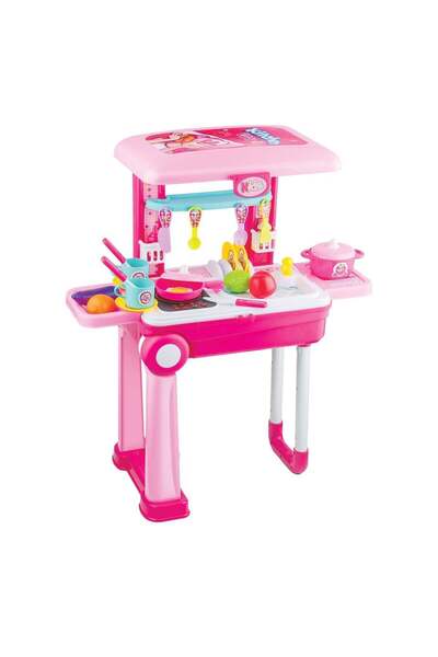 URBAN TOTS مجموعة مطبخ متنقلة: لعبة مطبخ واقعية مع ملحقات ممتعة