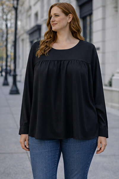 Ekol Plus Size Chiffon Shirt