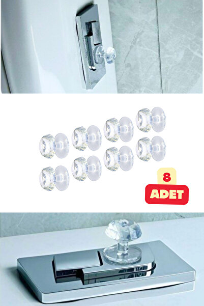 Vekorr 8 Adet Dolap Çekmece Kristal Tasarımlı Tutacak Set Pratik Yapışkanlı M...