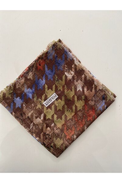 poloist Renkli Kazayağı Desen Tülbent Yazma