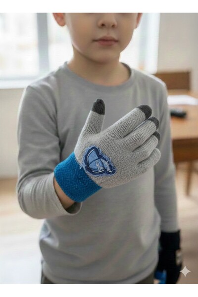 MİNİKO KİDS Ki̇tti̇ 25240-07 Boys' Knitted Tricot Gloves 9-12 Years