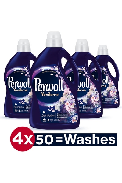 Perwoll Delicate Liquid Laundry Detergent Renewal & Floral Charm Black 2.75 L x 4 (200 Washes)