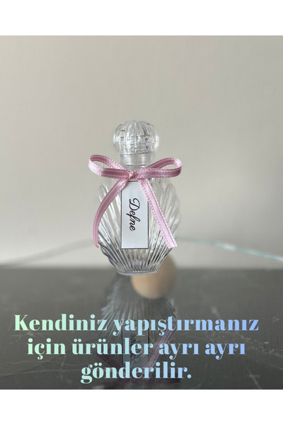 Pearl Star (40 ADET) Süslü İstiridye Boş Kolonya Şişesi Mika Plastik 40ml (Pe...