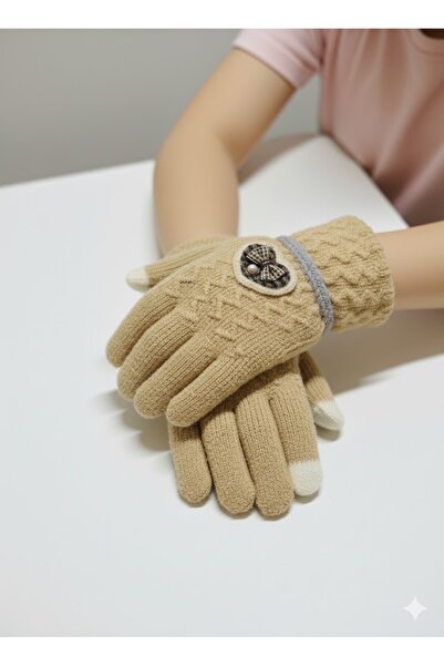 MİNİKO KİDS Ki̇tti̇ 25240-04 Girls' Knitted Tricot Gloves 9-12 Years