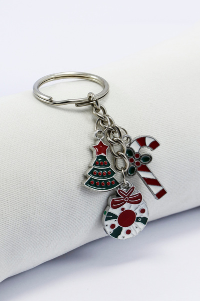 biuti Μπρελόκ με χριστουγεννιάτικο θέμα σε ασημί χρώμα, δώρο και στολίδι για ...