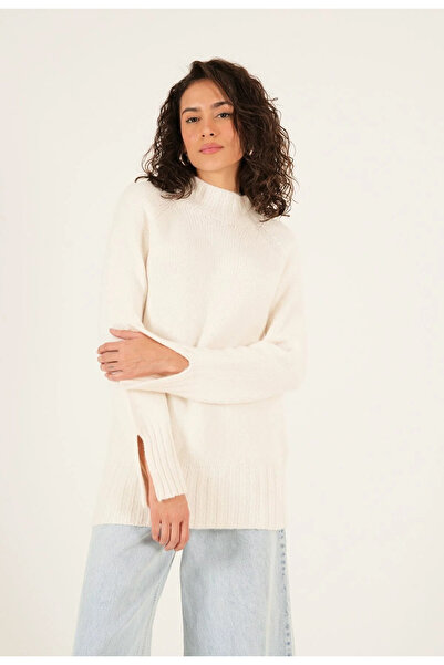 My Blog Cream Sleeve Slit Sweater
