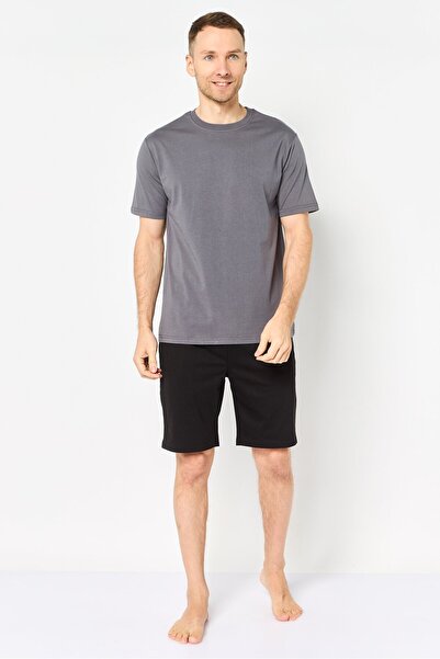 London Fog Men 2 Pieces Plain Short Sleeve T-Shirt And Shorts Sleepwear, Mult...