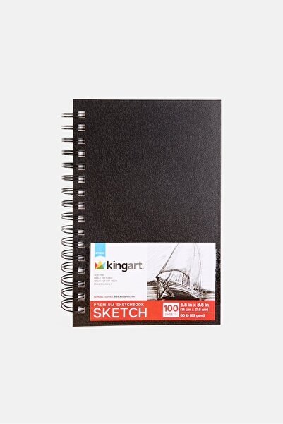 Kingart 100 Sheets Premium Sketch Book, Black