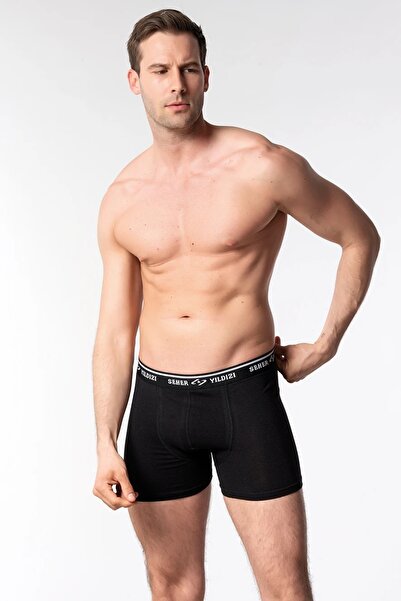 Seher Yıldızı Erkek Elestan Likralı Pamuklu Boxer 3'lü