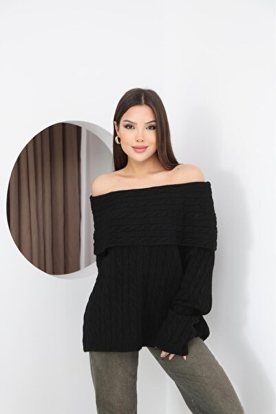 DMBASİC Madanno Yaka Hair Braided Sweater