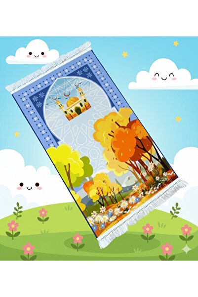 nivra sepet Dijital Baskılı Cami ve Doğa Temalı Çocuk Seccade Namazlık