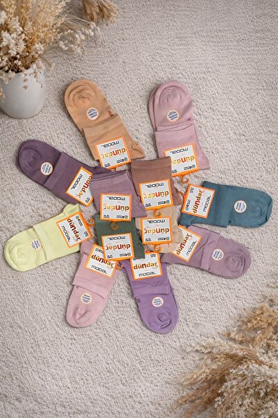 Dündar Plus Dikişsiz Kokulu Modal Patik Çorap Asorti 4'lü