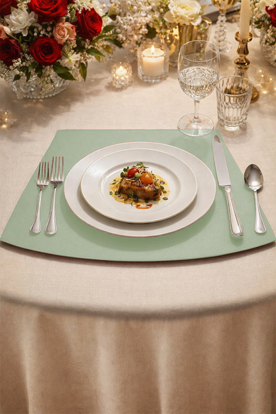 Morika Hotel & Home Textile طقم خدمة أمريكي من الجلد الصناعي مكون من 6 قطع من...