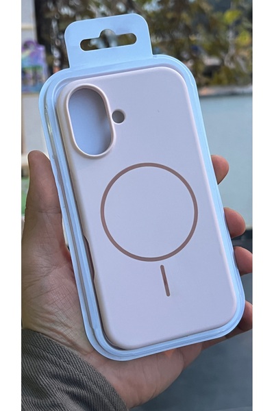 EDELFU آيفون 16 - غطاء سيليكون مقاوم للاتساخ مع مغناطيس ناعم كالمخمل من الداخل