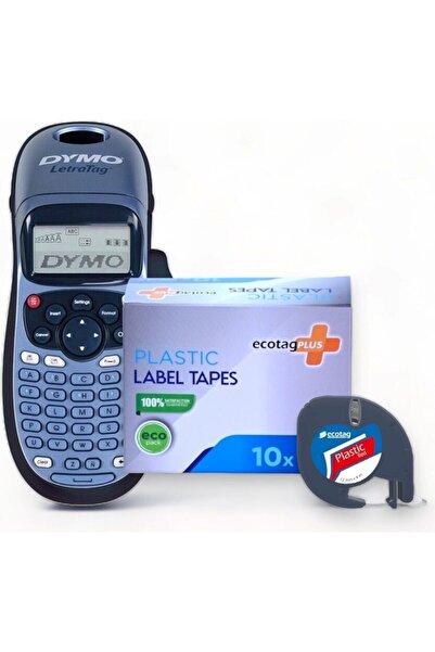 Dymo Letratag Etiket Yazıcı ve Ecotag Muadil Plastik Yedek Şerit Etiket 10'lu...