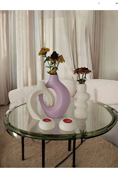 The Motellas طقم حامل شموع مزخرف بتصميم بلاتيني عصري كبير الحجم | ديكورات الصالونات والمكاتب والمنازل