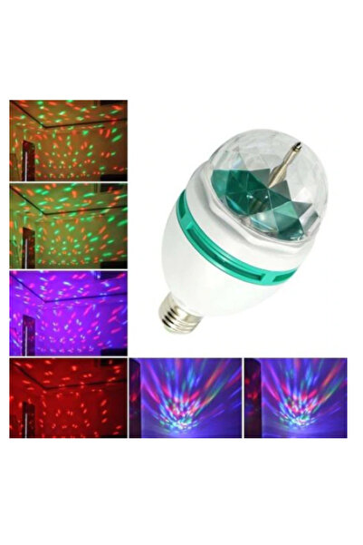 KlaussTech Περιστρεφόμενη λάμπα LED χρώματος, Disco, E27, Πολύχρωμη, RGB, E27...