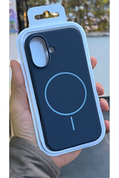 EDELFU آيفون 16 - غطاء سيليكون مقاوم للاتساخ مع مغناطيس ناعم كالمخمل من الداخل