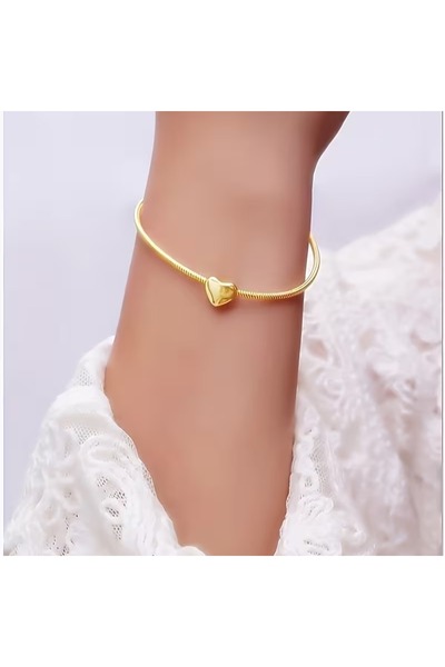 GÜNEBAKAN AKSESUAR Stainless Steel Heart Bracelet