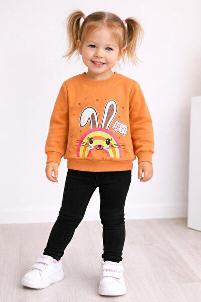 ROYAL Babywear Kız Bebek & Çoçuk Uzun Kollu Sweatshirt-Baskılı Günlük Rahat M...